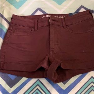 Burgundy hi rise shortie